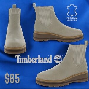 Timberland Womens Cervina Valley Leather Chelsea Boots, (Taupe) Size 8